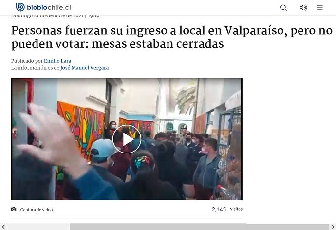 Personas fuerzan su ingreso a local en Valparaíso, pero no pueden votar mesas estaban cer...