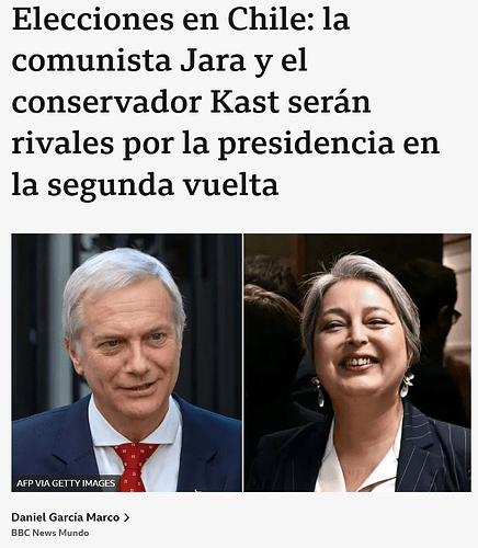 Elecciones en Chile la comunista Jara y el conservador Kast serán rivales por la presidencia en la segunda vuelta - BBC News Mundo