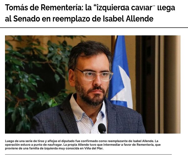Tomás de Rementería la izquierda caviar llega al Senado