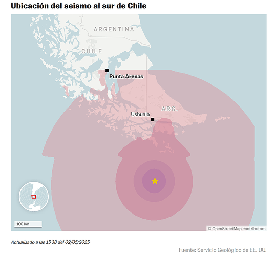 Un terremoto de magnitud 7,5 en la región chilena de Magallanes activa el estado